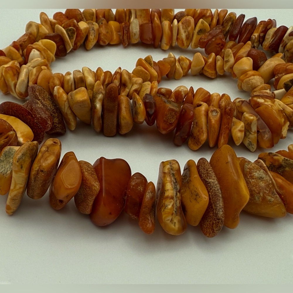 Vintage Natural Butterscotch/Caramel Baltic AMBER Chunky Bead Necklace 36” 94g - Picture 4 of 5